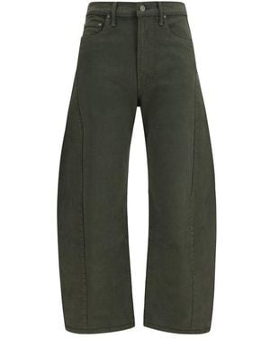 Mother Bicolour Cotton Relaxed Fit Jeans - Green