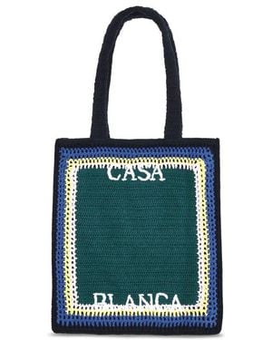 CASABLANCA Crochet Shoulder Bag - Blue
