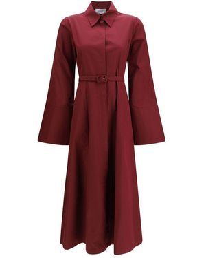 Gabriela Hearst Bordeaux Cotton Casual Dress - Red