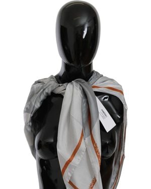 CoSTUME NATIONAL Elegant Floral Printed Silk Scarf - Black