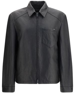 Prada Black Lamb Ovis Aries Aries Leather Jacket