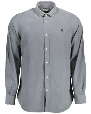 U.S. POLO ASSN. Blue Cotton Men Shirt - Grey