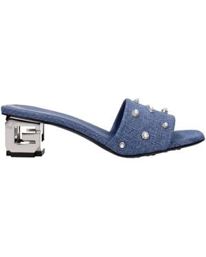 Givenchy Blue Fabric Flat Sandals