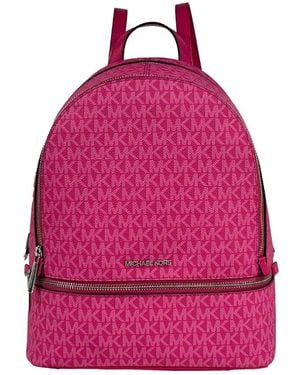 Michael Kors Rhea Medium Pvc Backpack Bookbag Dragon Fruit - Pink