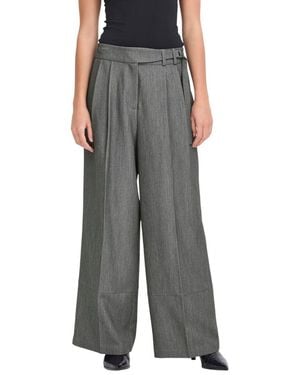 Ichi Grey Polyester Casual Trousers - Black