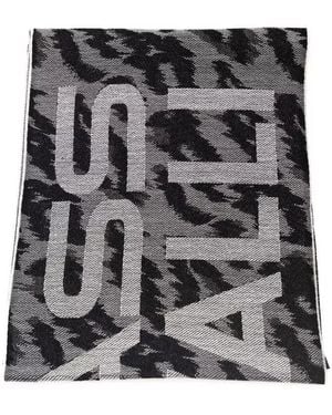 Roberto Cavalli Wool Scarf - Black