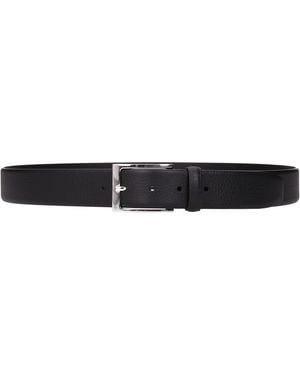 Testoni Black Leather Regular Belt