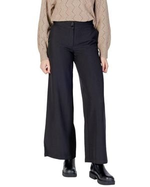 Jacqueline De Yong Black Polyester Flared Trousers - Blue