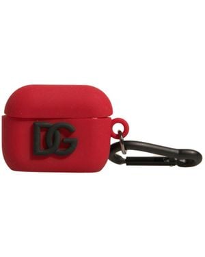 Dolce & Gabbana Silicone Rubber Logo Embossed Airpods Case Accessory - Red