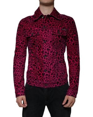 Dolce & Gabbana Leopard Button Down Collared Jacket