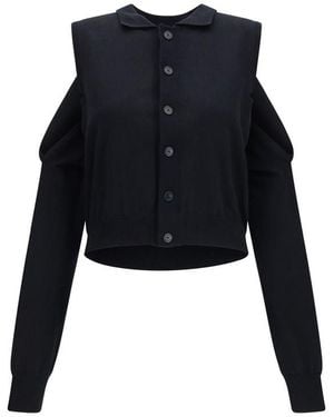 ALAINPAUL Black Cotton Cardigan - Blue