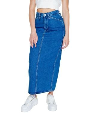 Calvin Klein Cotton Long Skirt - Blue