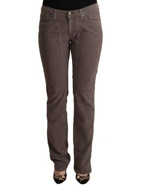 Jeckerson Brown Cotton Low Waist Iconic Patches Leg Denim Jeans - Gray