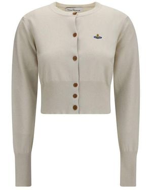 Vivienne Westwood White Cotton Cardigan - Natural
