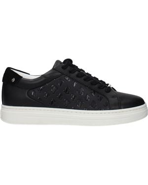 Jimmy Choo Black Leather Low Top Trainers