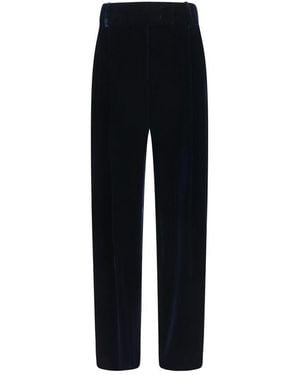 Giorgio Armani Blue Viscose Casual Trousers - Black