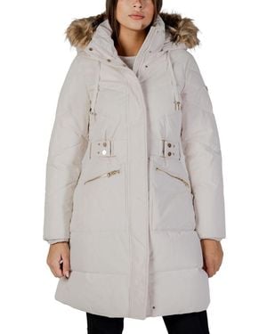 Guess Cream Polyester Coat - Gray