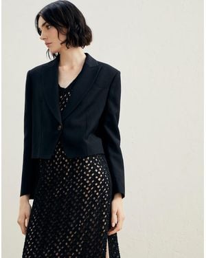 Brunello Cucinelli Black Viscose Jackets And Coat - Blue