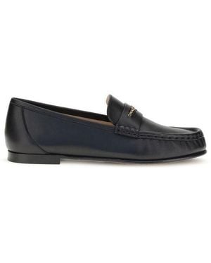 Chloé Black Calf Leather Bos Taurus Slip - Blue