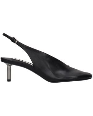 Jil Sander Black Leather Pumps - Blue