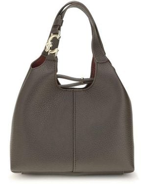 Coccinelle Brown Calf Leather Bos Taurus Shoulder Bag - Gray