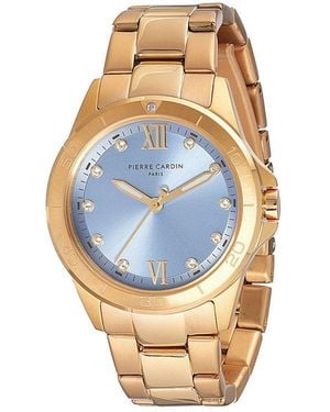 Pierre Cardin Gold Stainless Steel Dress Watch - Blue