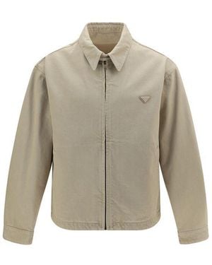 Prada Beige Cotton Denim Jacket - Grey