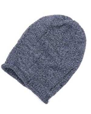 Gas Grey Marabou Beanie - Blue