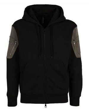 Neil Barrett Cotton Logo Hooded Sweatshirt - Black