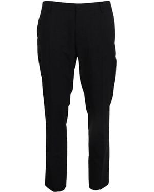 Dolce & Gabbana Elegant Slim Fit Dress Trousers - Black
