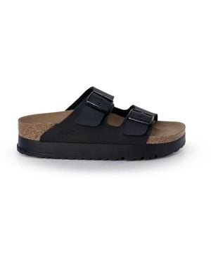 Birkenstock Black Synthetic Platform Sandals