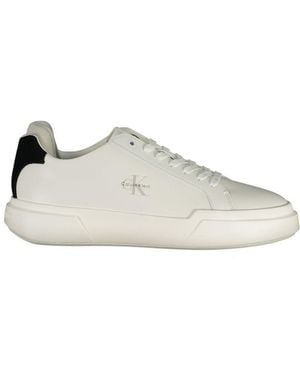 Calvin Klein White Polyurethane Men Trainer - Multicolour