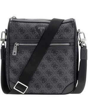 Guess Gray Polyethylene Messenger Bag - Black