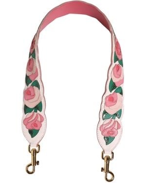 Dolce & Gabbana Strap Floral Calf Leather Bag Accessory Shoulder - White