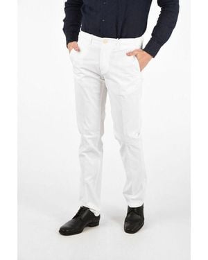 Corneliani White Cotton Chino Trousers - Black