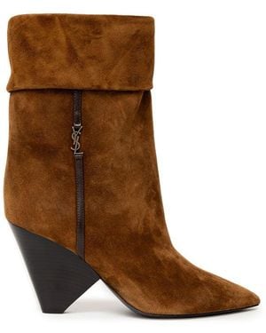 Saint Laurent Brown Suede Leather Boot