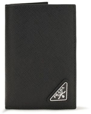 Prada Black Calf Leather Bos Taurus Wallet