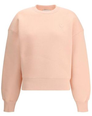 Ami Paris Ami De Coeur Embosse Sweatshirt - Pink