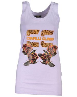 Roberto Cavalli Purple Cotton Top