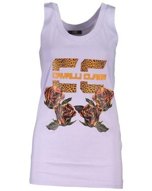 Roberto Cavalli Purple Cotton Top