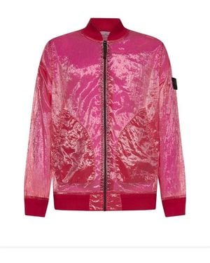 Stone Island Semi-Clear Bomber Jacket - Pink