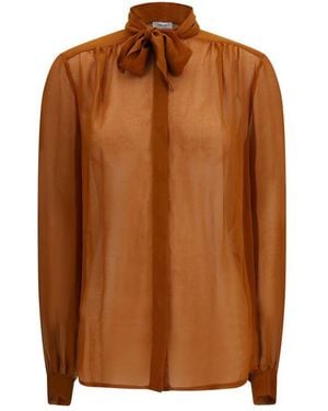 Lardini Brown Viscose Blouse