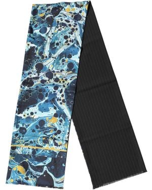 Dolce & Gabbana Multicolour Marble Neck Wrap Foulard Scarf - Blue