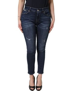 Dolce & Gabbana Blue Distressed Skinny Cotton Denim Jeans