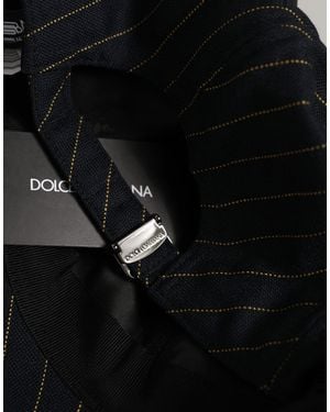 Dolce & Gabbana Pinstriped Cotton Baseball Cap Hat Elastane - Black