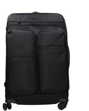 Piquadro Black Fabric Luggage And Travel