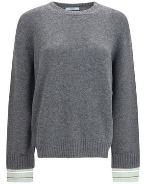 Prada Gray Wool Oves Aries Sweatshirt