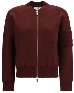 Thom Browne Bordeaux Wool Oves Aries Bomber - Red