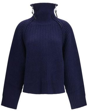 Ganni Blue Wool Oves Aries Sweatshirt