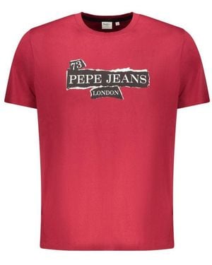 Pepe Jeans Red Cotton Men T - Pink